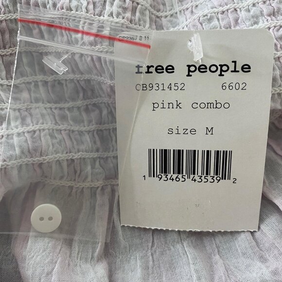 Free People little Bit Of Something Ombré Blouse Womens M Smocked NWT - Picture 5 of 9